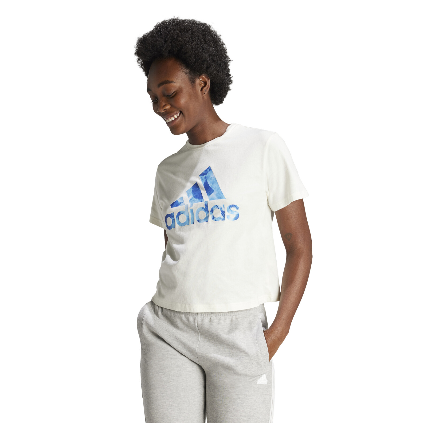 Dames-T-shirt adidas Floral Graphic Big Logo