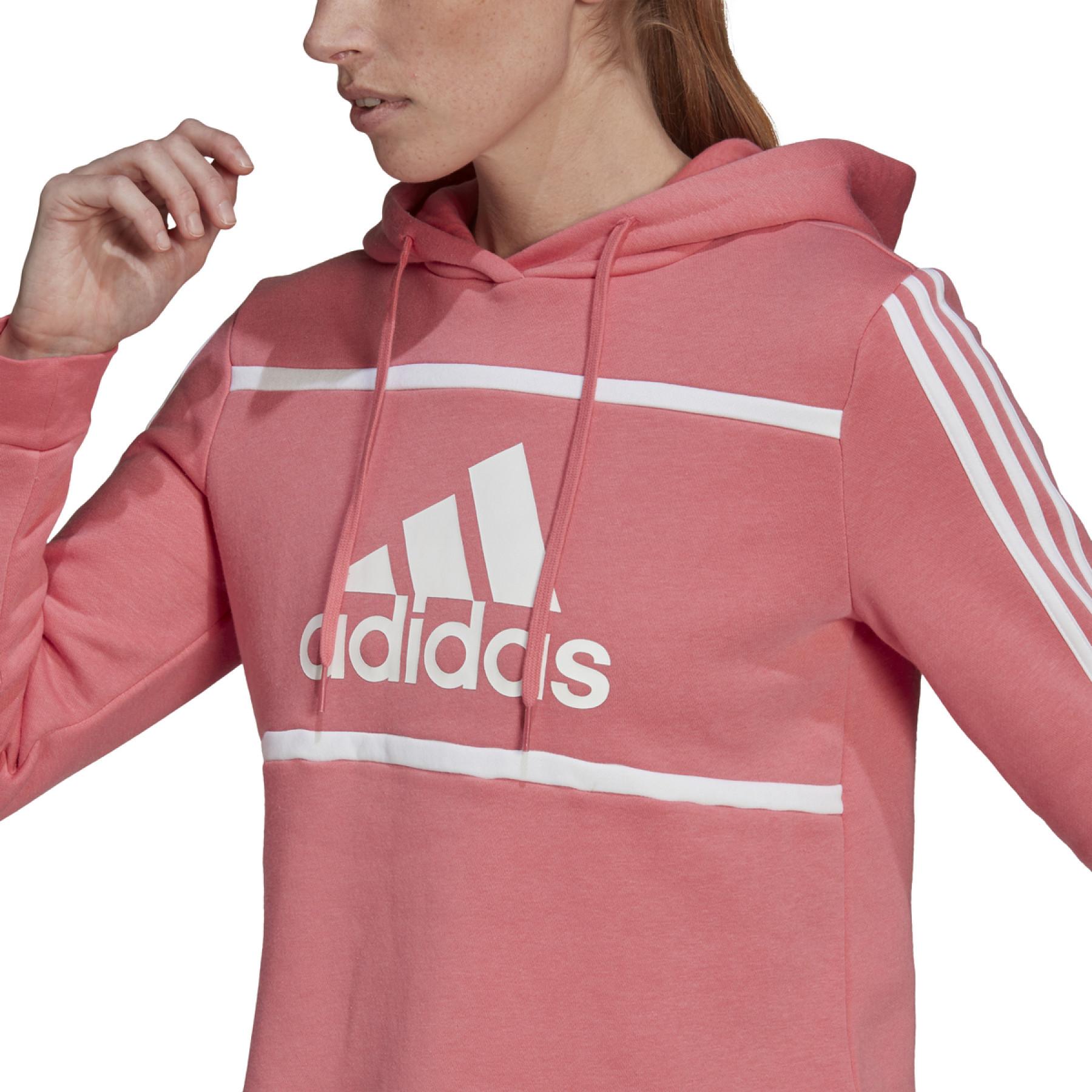 Kort sweatshirt met kap voor dames adidas Essentials Logo Colorblock Fleece