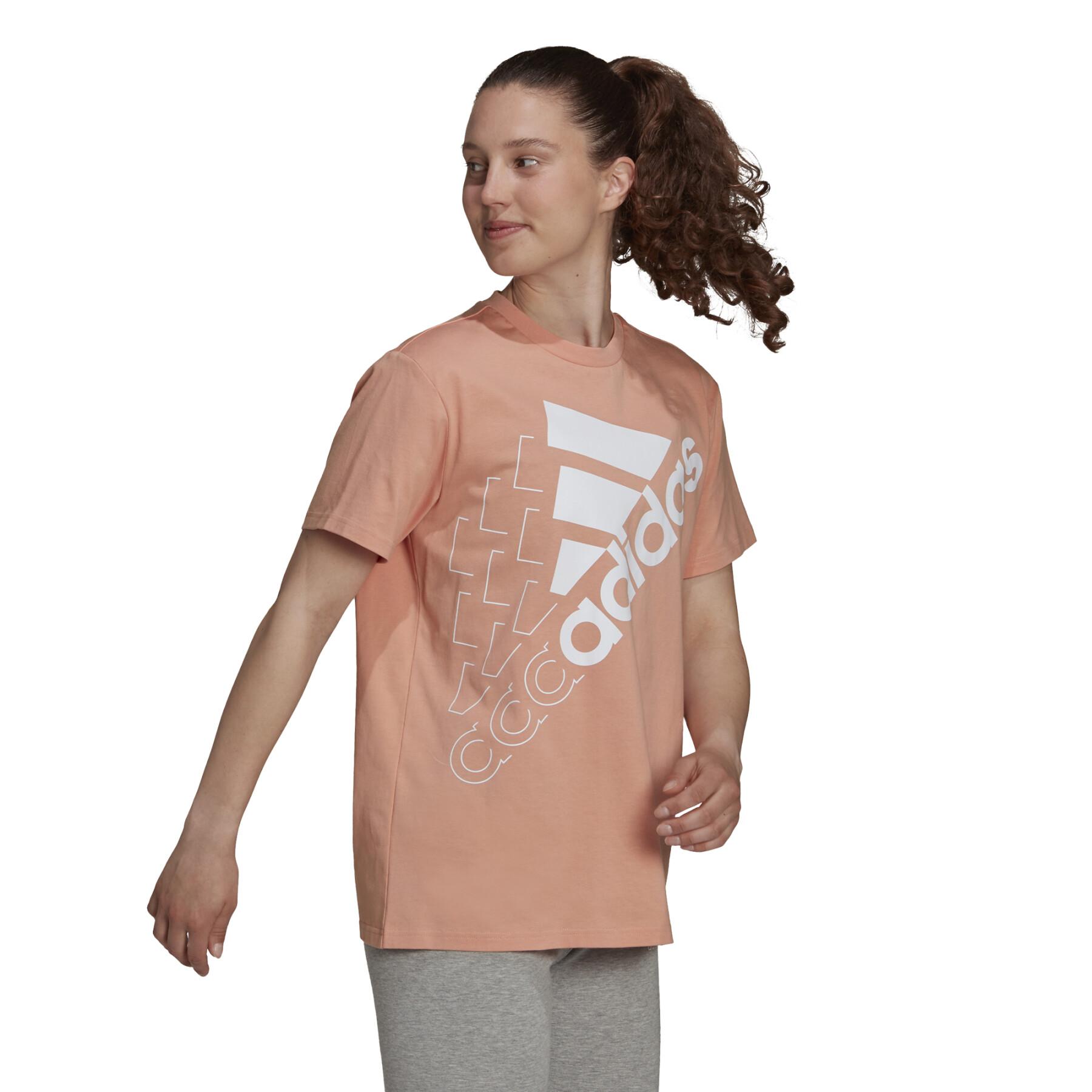 Dames-T-shirt adidas Brand Love Slanted Logo Boyfriend