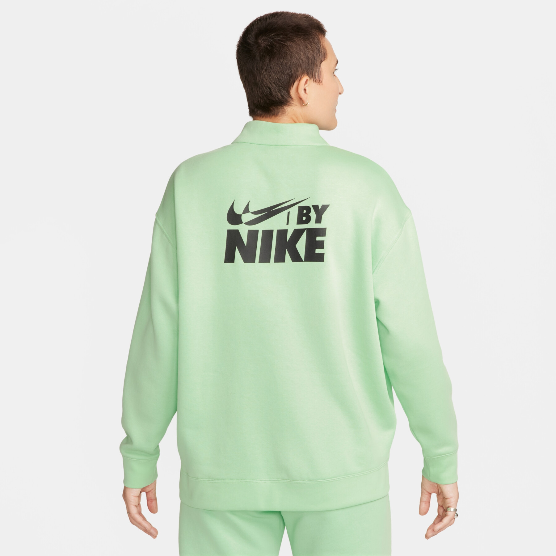 Dames sweater met oversized 1/4 rits Nike Fleece