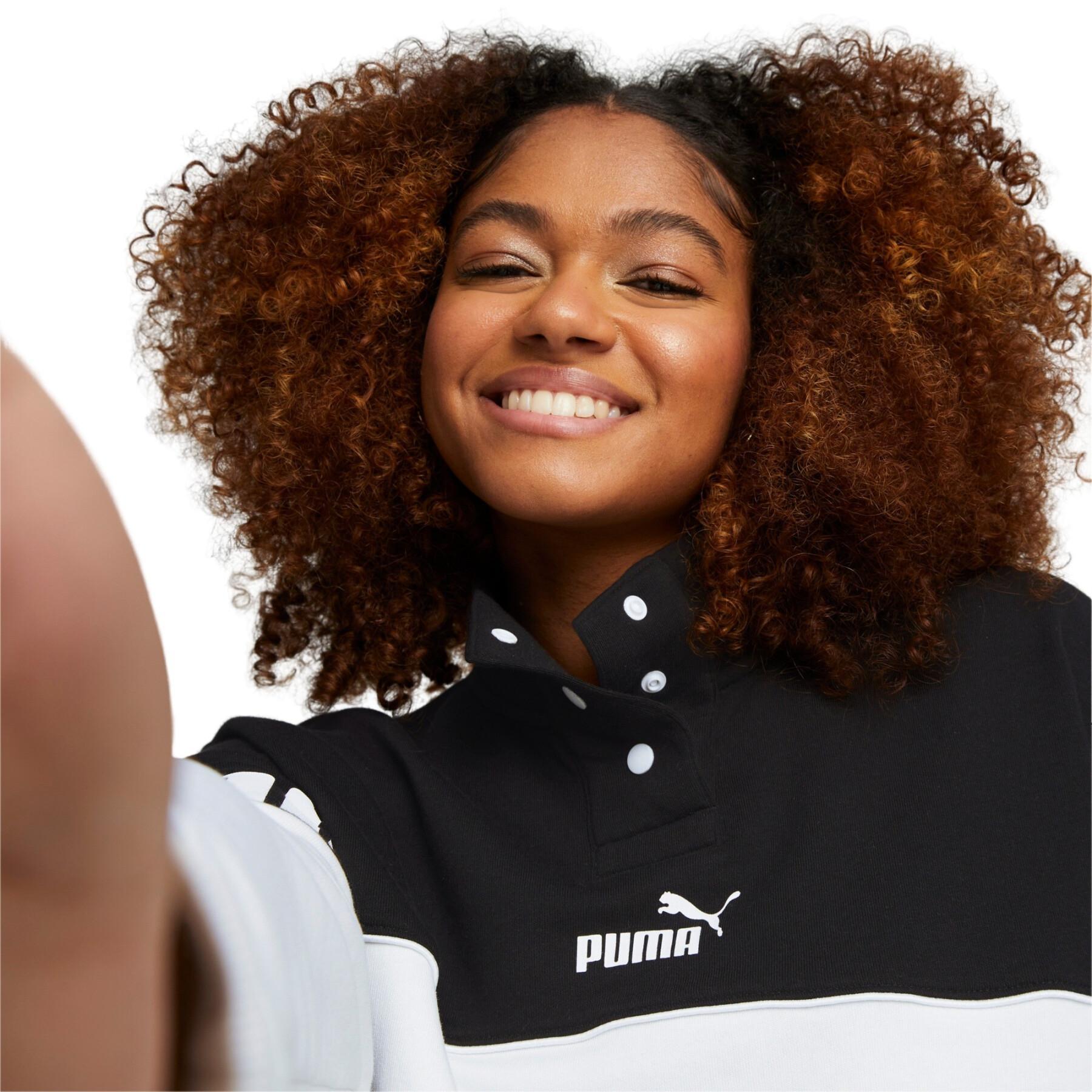 Dames sweatshirt Puma Power Colorblock Half-Placket Crew TR