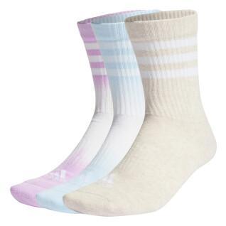 Gewatteerde mid-calf sokken met 3 dip-dyed strepen adidas (x3)