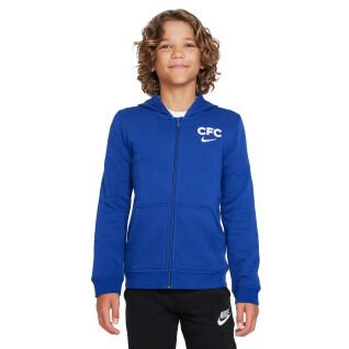 Chelsea 2022/23 sweatshirt met capuchon en ritssluiting voor kinderen