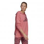 Dames sweatshirt met capuchon adidas Sportswear Leopard-Print Oversize
